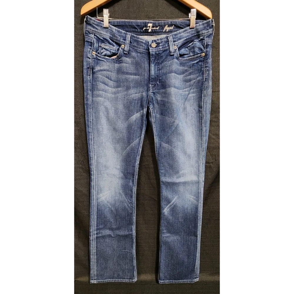 7 For All Mankind Flynt Slim Bootcut Stretch Denim Jeans Womans Size 32X32.5 EUC